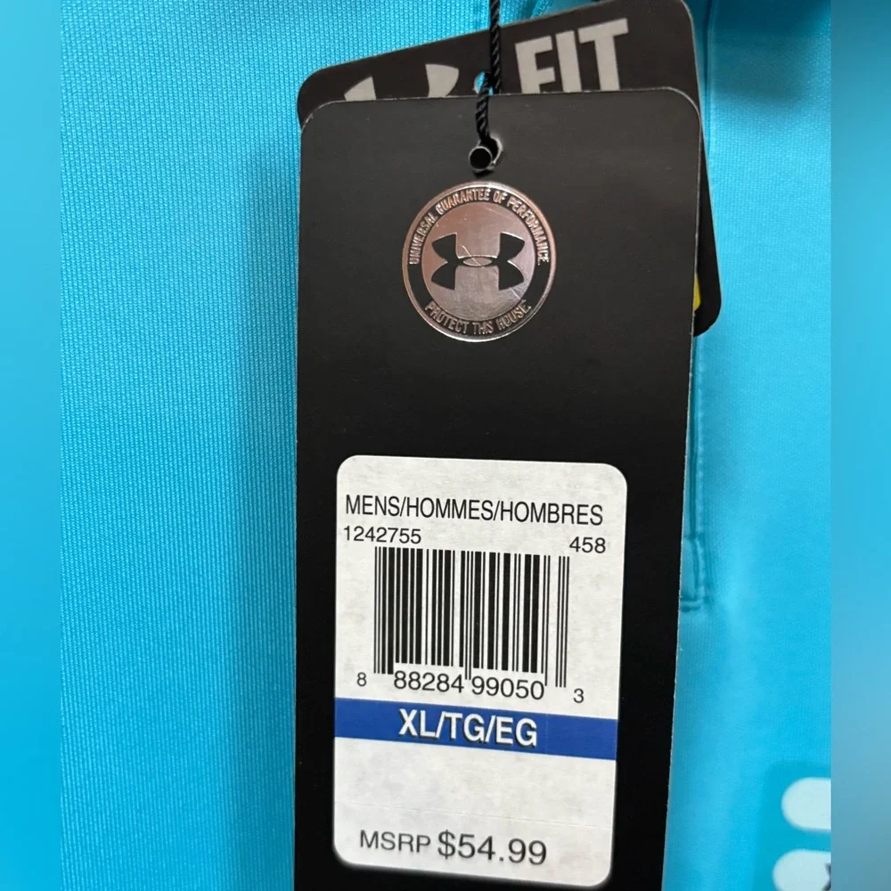 Under Armour HeatGear Golf Polo – XL – Bright Blue – NEW With Tags - Picture 3 of 7